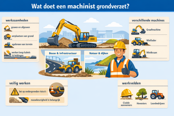 Alles over het beroep machinist grondverzet Wat doet een machinist grondverzet